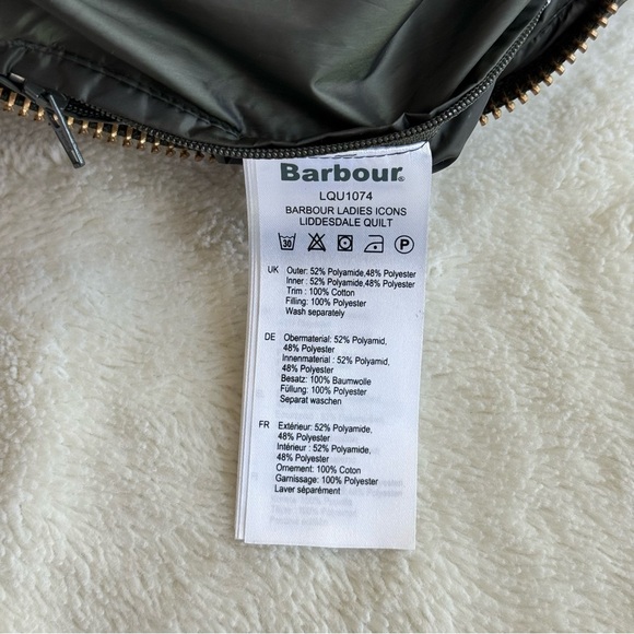 Barbour Icons Liddesdale Quilted Green Long Sleeve Jacket S (4) - Picture 13 of 14